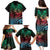 Hawaiian Sea Turtle Family Matching Puletasi and Hawaiian Shirt Green Hibiscus Flowers and Kakau Pattern