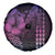 Hawaiian Sea Turtle Spare Tire Cover Pink Hibiscus Flowers and Kakau Pattern