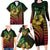 Hawaiian Sea Turtle Family Matching Long Sleeve Bodycon Dress and Hawaiian Shirt Reggae Hibiscus Flowers and Kakau Pattern