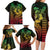 Hawaiian Sea Turtle Family Matching Long Sleeve Bodycon Dress and Hawaiian Shirt Reggae Hibiscus Flowers and Kakau Pattern