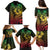 Hawaiian Sea Turtle Family Matching Puletasi and Hawaiian Shirt Reggae Hibiscus Flowers and Kakau Pattern