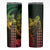 Hawaiian Sea Turtle Skinny Tumbler Reggae Hibiscus Flowers and Kakau Pattern