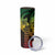 Hawaiian Sea Turtle Skinny Tumbler Reggae Hibiscus Flowers and Kakau Pattern