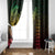 Hawaiian Sea Turtle Window Curtain Reggae Hibiscus Flowers and Kakau Pattern