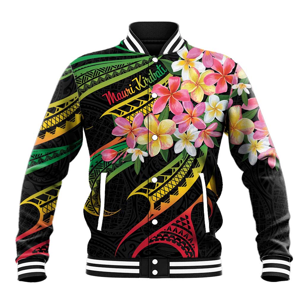 Kiribati Red Jasmine Mango Baseball Jacket Reggae Polynesian Art Vibe LT9 Unisex Reggae - Polynesian Pride