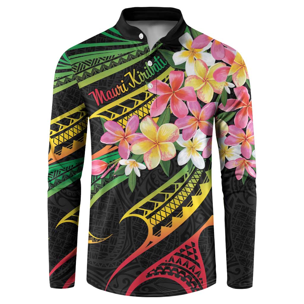 Kiribati Red Jasmine Mango Button Sweatshirt Reggae Polynesian Art Vibe LT9 Reggae - Polynesian Pride