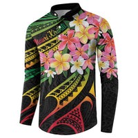 Kiribati Red Jasmine Mango Button Sweatshirt Reggae Polynesian Art Vibe LT9 - Polynesian Pride