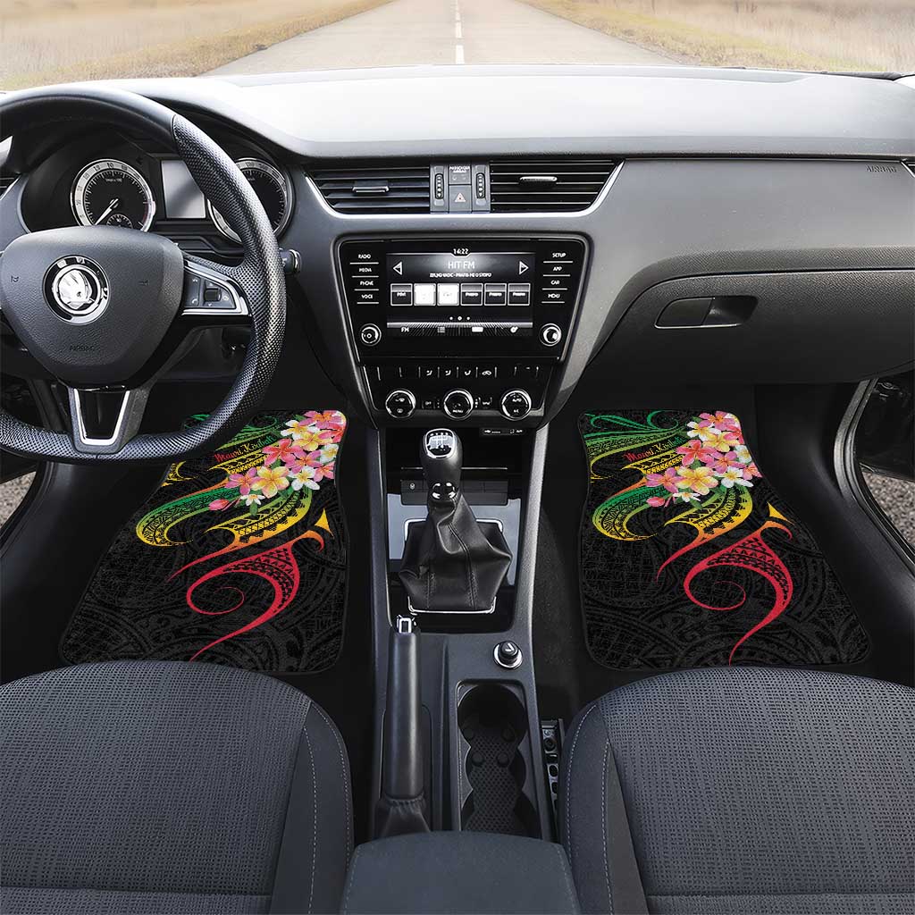 Kiribati Red Jasmine Mango Car Mats Reggae Polynesian Art Vibe LT9 Set 2pcs - Front Reggae - Polynesian Pride