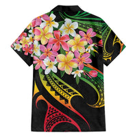 Kiribati Red Jasmine Mango Family Matching Off Shoulder Maxi Dress and Hawaiian Shirt Reggae Polynesian Art Vibe LT9 - Polynesian Pride