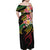 Kiribati Red Jasmine Mango Family Matching Off Shoulder Maxi Dress and Hawaiian Shirt Reggae Polynesian Art Vibe