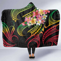 Kiribati Red Jasmine Mango Hooded Blanket Reggae Polynesian Art Vibe LT9 One Size Reggae - Polynesian Pride