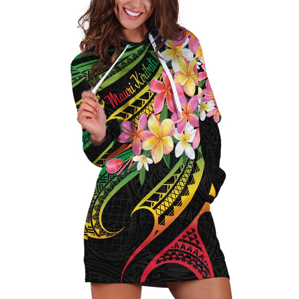 Kiribati Red Jasmine Mango Hoodie Dress Reggae Polynesian Art Vibe LT9 Reggae - Polynesian Pride