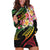 Kiribati Red Jasmine Mango Hoodie Dress Reggae Polynesian Art Vibe