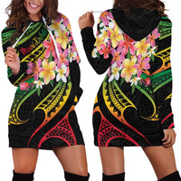 Kiribati Red Jasmine Mango Hoodie Dress Reggae Polynesian Art Vibe LT9 - Polynesian Pride