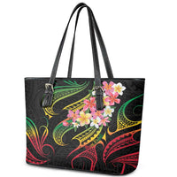 Kiribati Red Jasmine Mango Leather Tote Bag Reggae Polynesian Art Vibe LT9 - Polynesian Pride