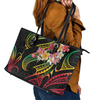 Kiribati Red Jasmine Mango Leather Tote Bag Reggae Polynesian Art Vibe LT9 - Polynesian Pride