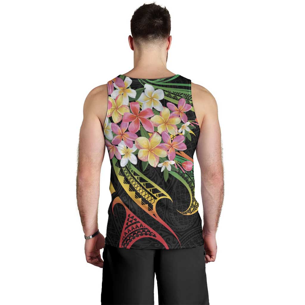 Kiribati Red Jasmine Mango Men Tank Top Reggae Polynesian Art Vibe LT9 - Polynesian Pride