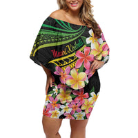 Kiribati Red Jasmine Mango Off Shoulder Short Dress Reggae Polynesian Art Vibe LT9 Women Reggae - Polynesian Pride