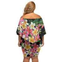 Kiribati Red Jasmine Mango Off Shoulder Short Dress Reggae Polynesian Art Vibe LT9 - Polynesian Pride