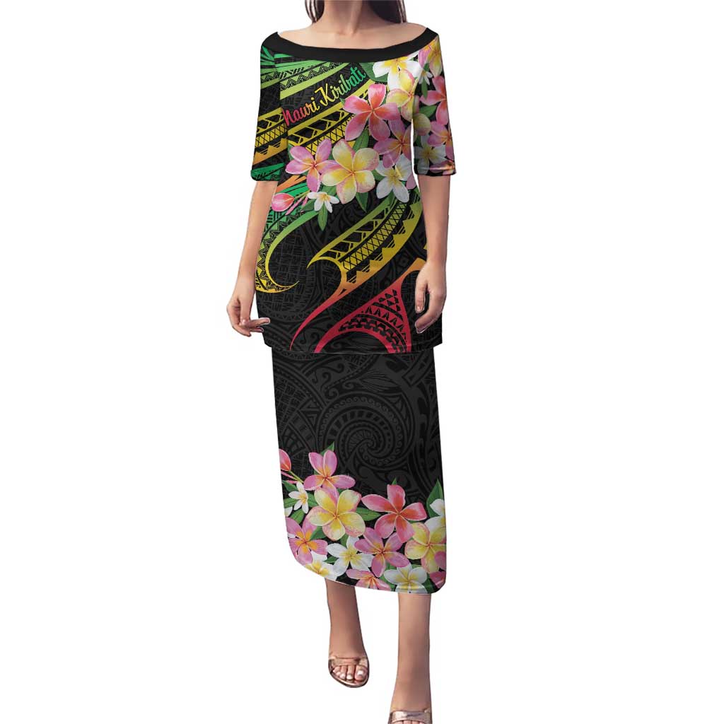 Kiribati Red Jasmine Mango Puletasi Reggae Polynesian Art Vibe LT9 Long Dress Reggae - Polynesian Pride