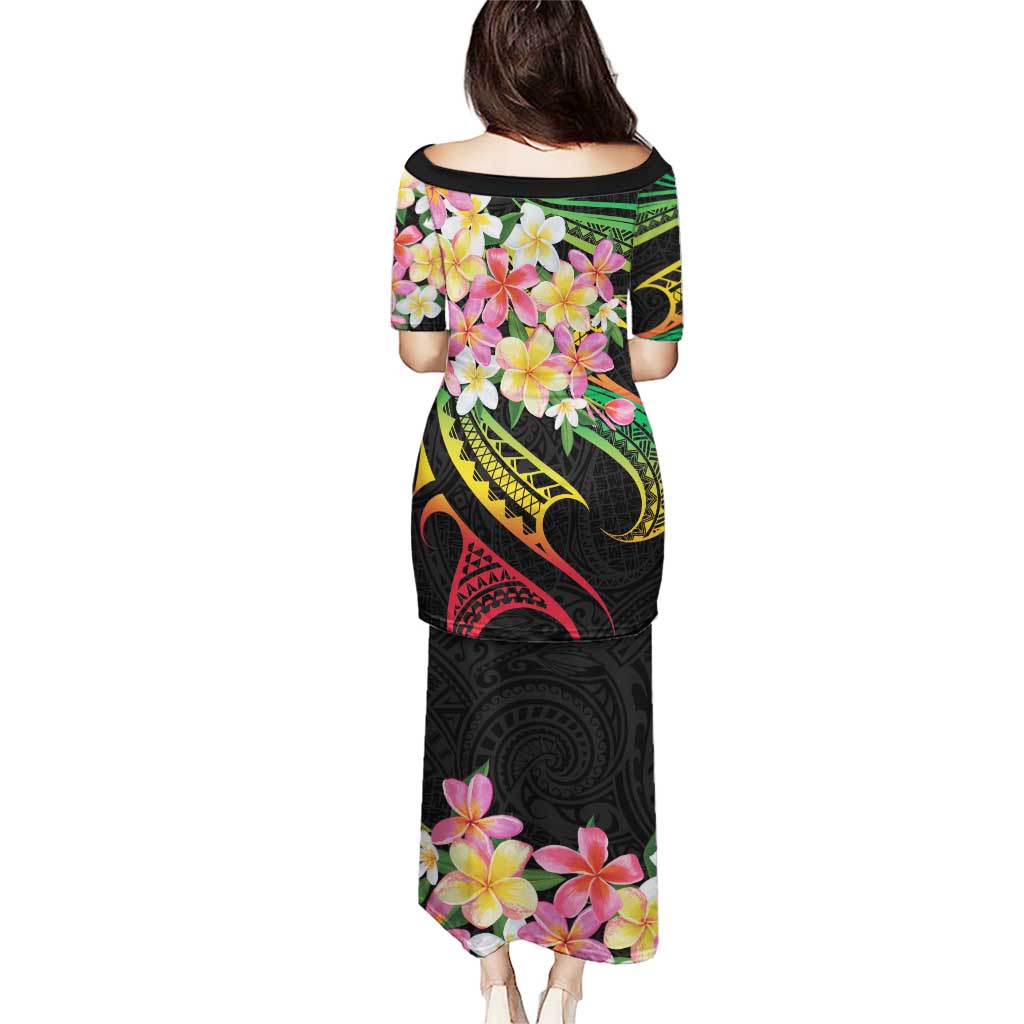 Kiribati Red Jasmine Mango Puletasi Reggae Polynesian Art Vibe LT9 - Polynesian Pride