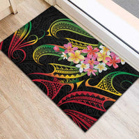 Kiribati Red Jasmine Mango Rubber Doormat Reggae Polynesian Art Vibe LT9 - Polynesian Pride
