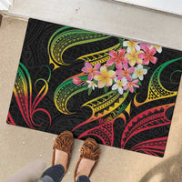 Kiribati Red Jasmine Mango Rubber Doormat Reggae Polynesian Art Vibe LT9 - Polynesian Pride