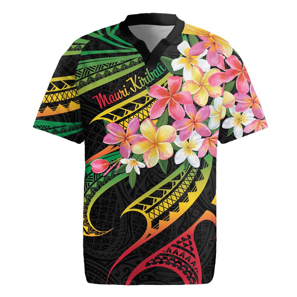 Kiribati Red Jasmine Mango Rugby Jersey Reggae Polynesian Art Vibe LT9 Reggae - Polynesian Pride