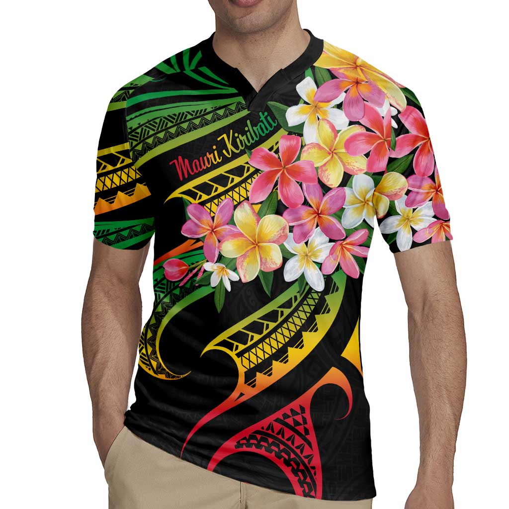 Kiribati Red Jasmine Mango Rugby Jersey Reggae Polynesian Art Vibe LT9 - Polynesian Pride