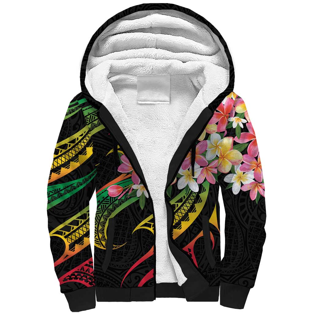 Kiribati Red Jasmine Mango Sherpa Hoodie Reggae Polynesian Art Vibe LT9 Unisex Reggae - Polynesian Pride