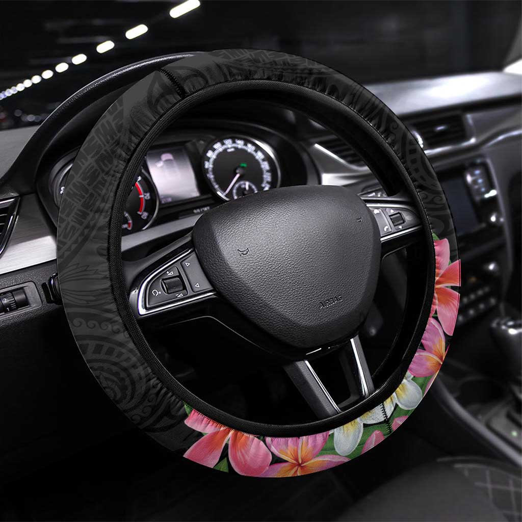 Kiribati Red Jasmine Mango Steering Wheel Cover Reggae Polynesian Art Vibe LT9 Universal Fit Reggae - Polynesian Pride