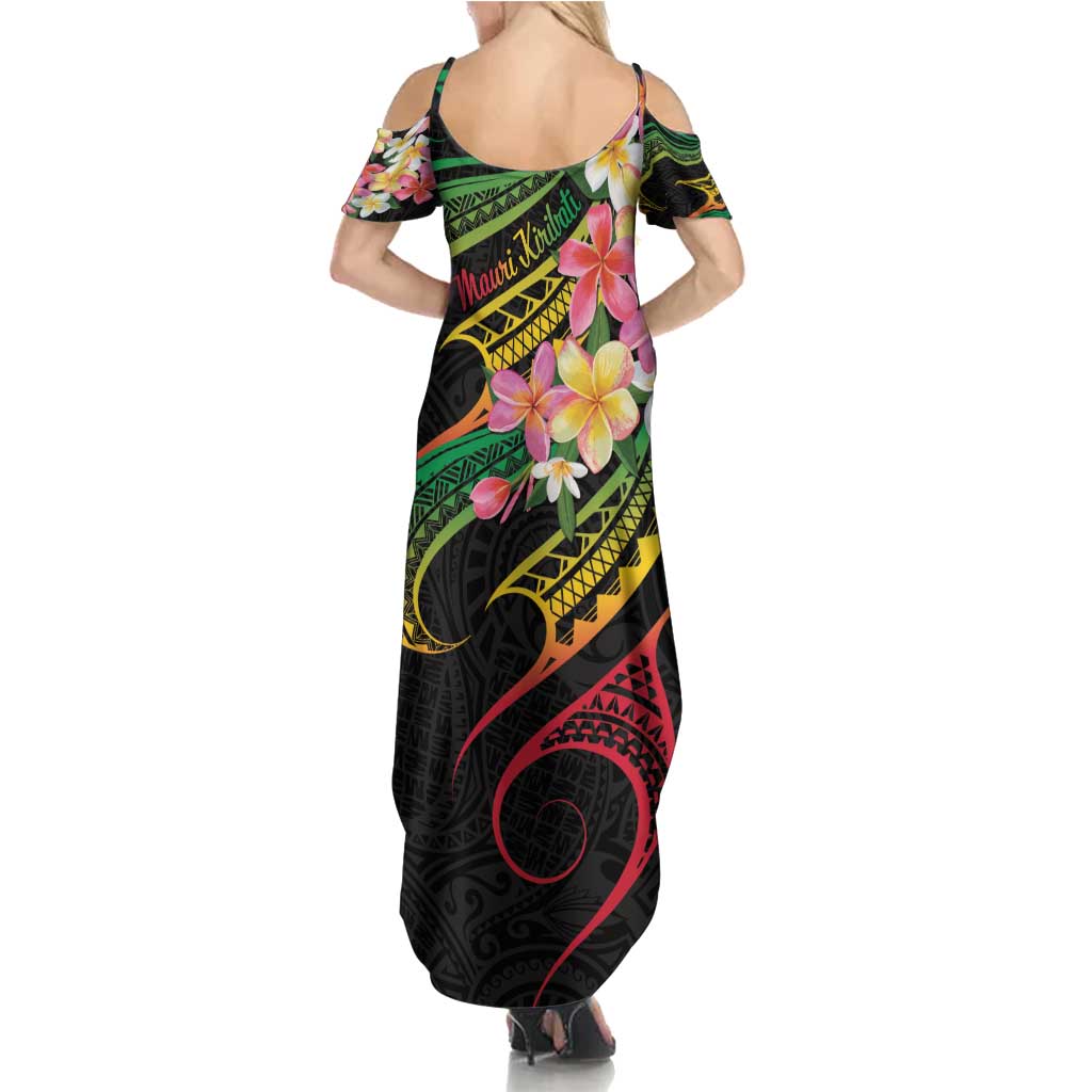Kiribati Red Jasmine Mango Summer Maxi Dress Reggae Polynesian Art Vibe LT9 - Polynesian Pride