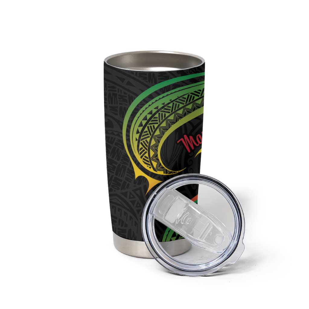Kiribati Red Jasmine Mango Tumbler Cup Reggae Polynesian Art Vibe LT9 - Polynesian Pride