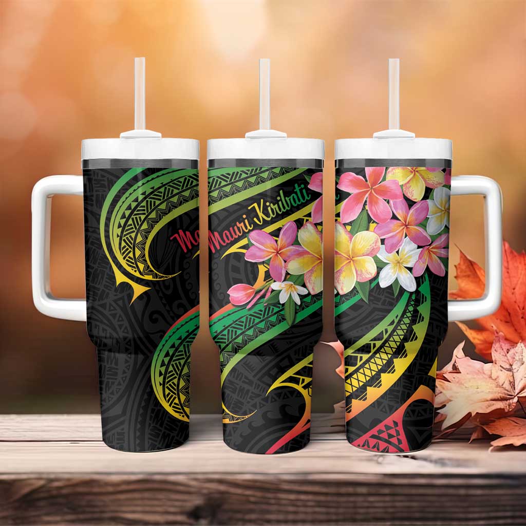 Kiribati Red Jasmine Mango Tumbler With Handle Reggae Polynesian Art Vibe LT9 - Polynesian Pride