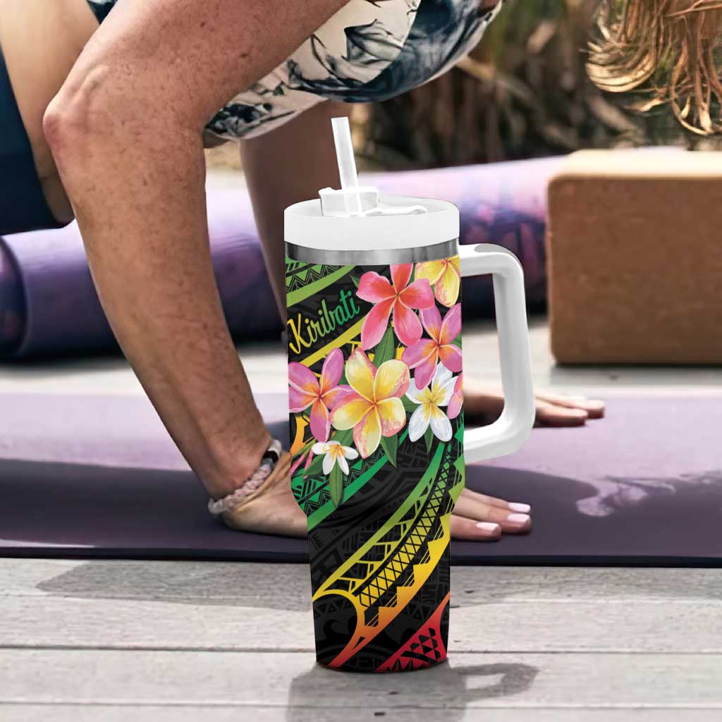 Kiribati Red Jasmine Mango Tumbler With Handle Reggae Polynesian Art Vibe LT9 - Polynesian Pride