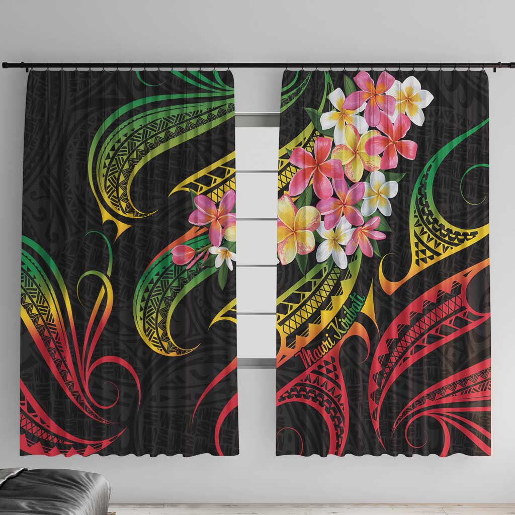 Kiribati Red Jasmine Mango Window Curtain Reggae Polynesian Art Vibe LT9 With Hooks Reggae - Polynesian Pride