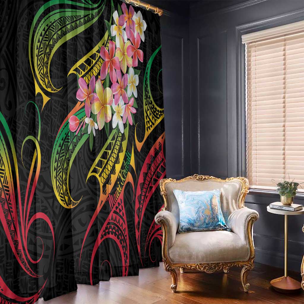 Kiribati Red Jasmine Mango Window Curtain Reggae Polynesian Art Vibe LT9 - Polynesian Pride