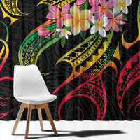 Kiribati Red Jasmine Mango Window Curtain Reggae Polynesian Art Vibe LT9 - Polynesian Pride
