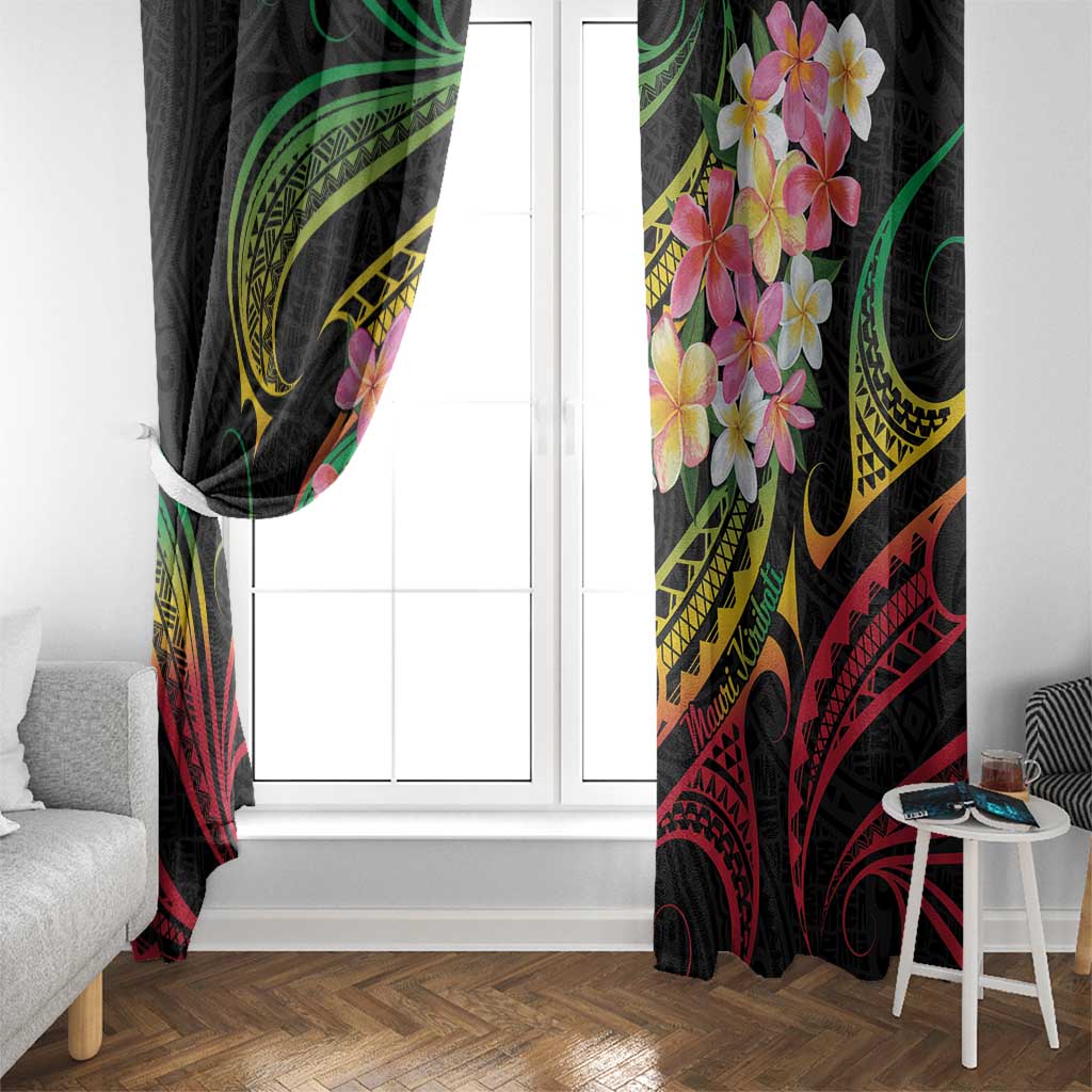 Kiribati Red Jasmine Mango Window Curtain Reggae Polynesian Art Vibe LT9 - Polynesian Pride
