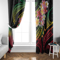 Kiribati Red Jasmine Mango Window Curtain Reggae Polynesian Art Vibe LT9 - Polynesian Pride