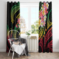 Kiribati Red Jasmine Mango Window Curtain Reggae Polynesian Art Vibe LT9 - Polynesian Pride