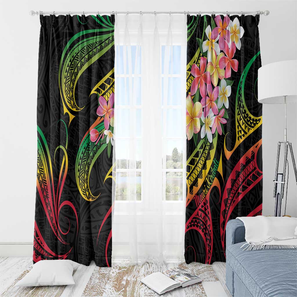 Kiribati Red Jasmine Mango Window Curtain Reggae Polynesian Art Vibe LT9 - Polynesian Pride