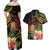 Personalised Tokelau Tropical Flowers Couples Matching Off Shoulder Maxi Dress and Hawaiian Shirt Reggae Polynesian Art Vibe