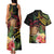 Personalised Tokelau Tropical Flowers Couples Matching Tank Maxi Dress and Hawaiian Shirt Reggae Polynesian Art Vibe