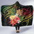 Personalised Tokelau Tropical Flowers Hooded Blanket Reggae Polynesian Art Vibe