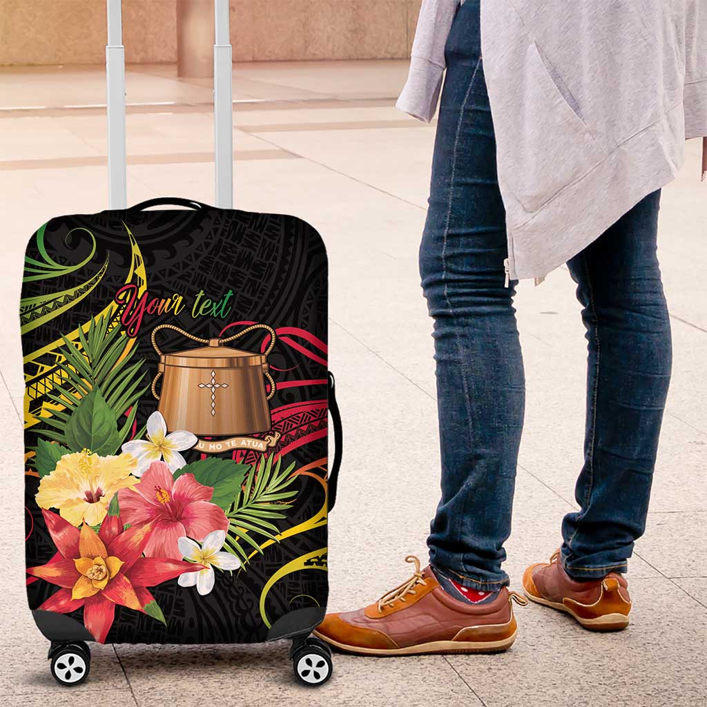 Personalised Tokelau Tropical Flowers Luggage Cover Reggae Polynesian Art Vibe