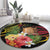 Personalised Tokelau Tropical Flowers Round Carpet Reggae Polynesian Art Vibe