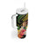 Personalised Tokelau Tropical Flowers Tumbler With Handle Reggae Polynesian Art Vibe