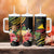 Personalised Tokelau Tropical Flowers Tumbler With Handle Reggae Polynesian Art Vibe