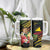 Personalised Tokelau Tropical Flowers Tumbler With Handle Reggae Polynesian Art Vibe